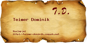 Teimer Dominik névjegykártya